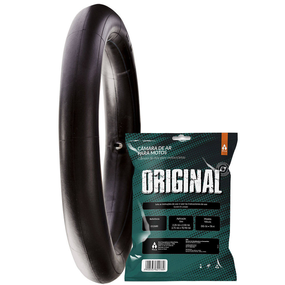Câmara ar moto aro 16 - (d/t) yamaha neo 115, sundown web 100, web evo (t) (90/80-16 *tr4) (og-16)