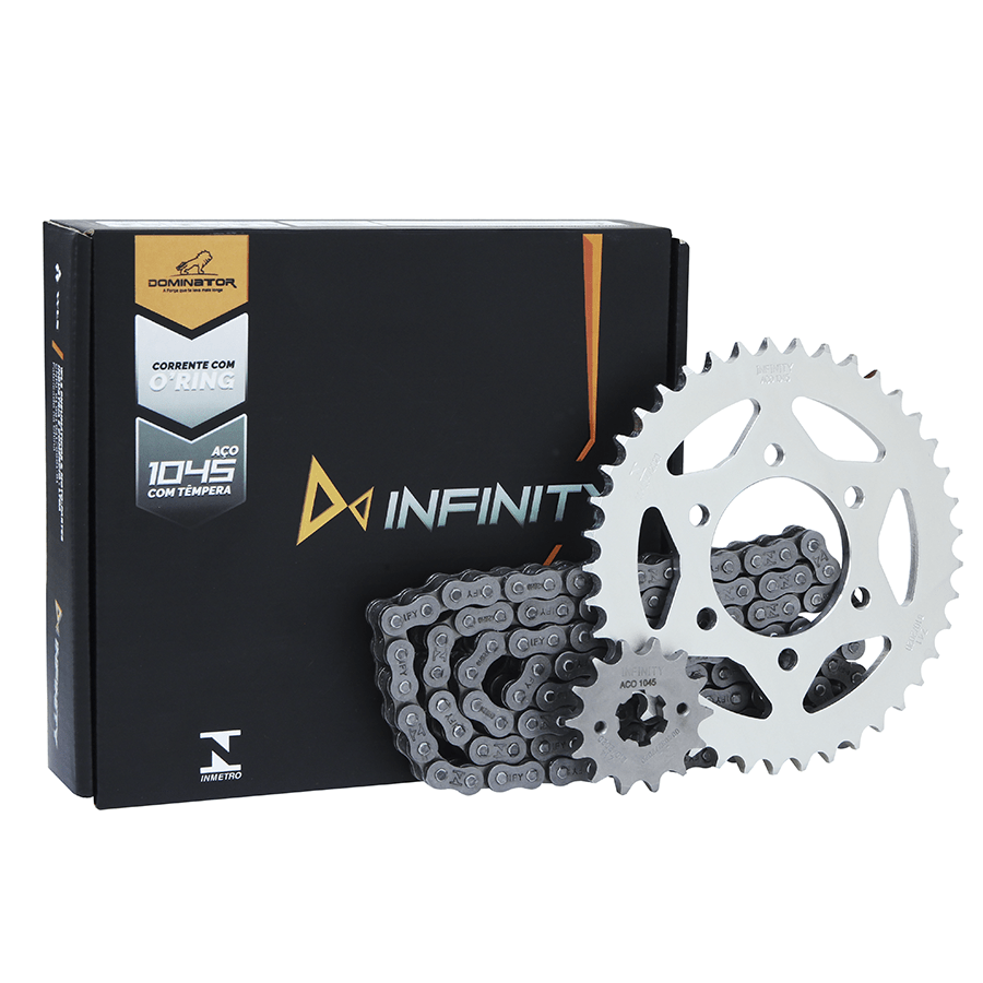 Kit trans. infinity 1045 temp. compl. p/ moto yamaha xtz 150 crosser 14/... (41t+14t-428ho+122l)