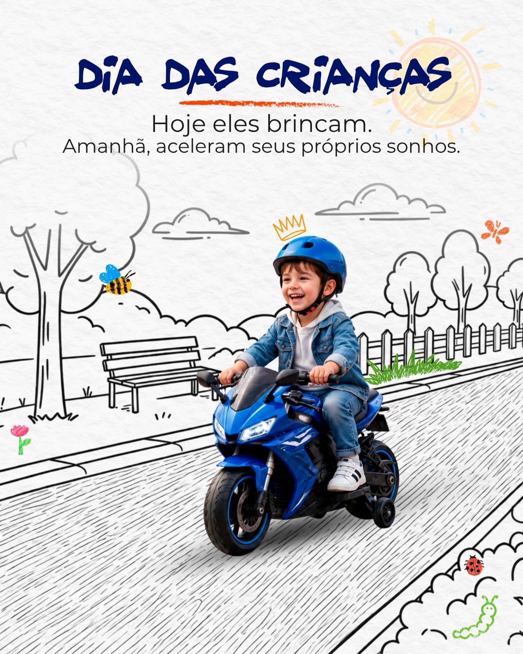 Hoje é dia de celebrar a imaginação, a alegria e os sonhos que começam ainda na infância. 💙🏍️

Que nunca falte coragem para brincar, descobrir novos...